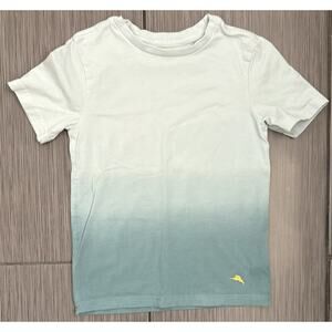 Tommy Bahama Boys Green Ombré Short Sleeve Cotton T-shirt Size Small (5/6)